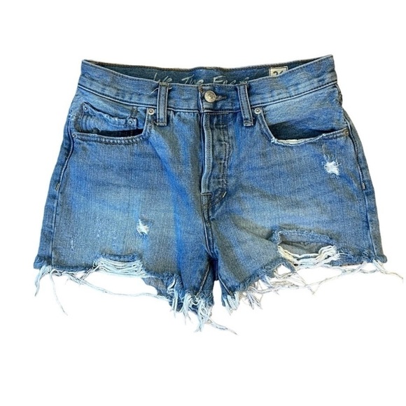 Women's Blue Denim Shorts by We The Free 26 🩷 - Picture 5 of 9
